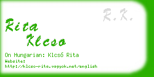 rita klcso business card